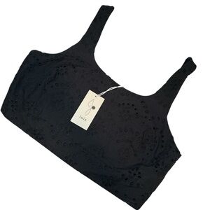 NWT Joie Black Eyelet Crop Tank - XL